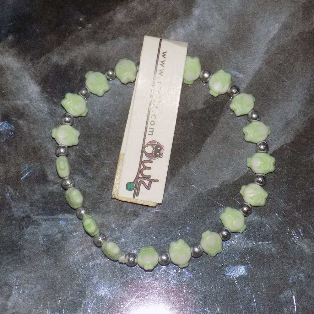 Trrtlz Bracelet Mint Green Owlz Stretch Bracelet NEW